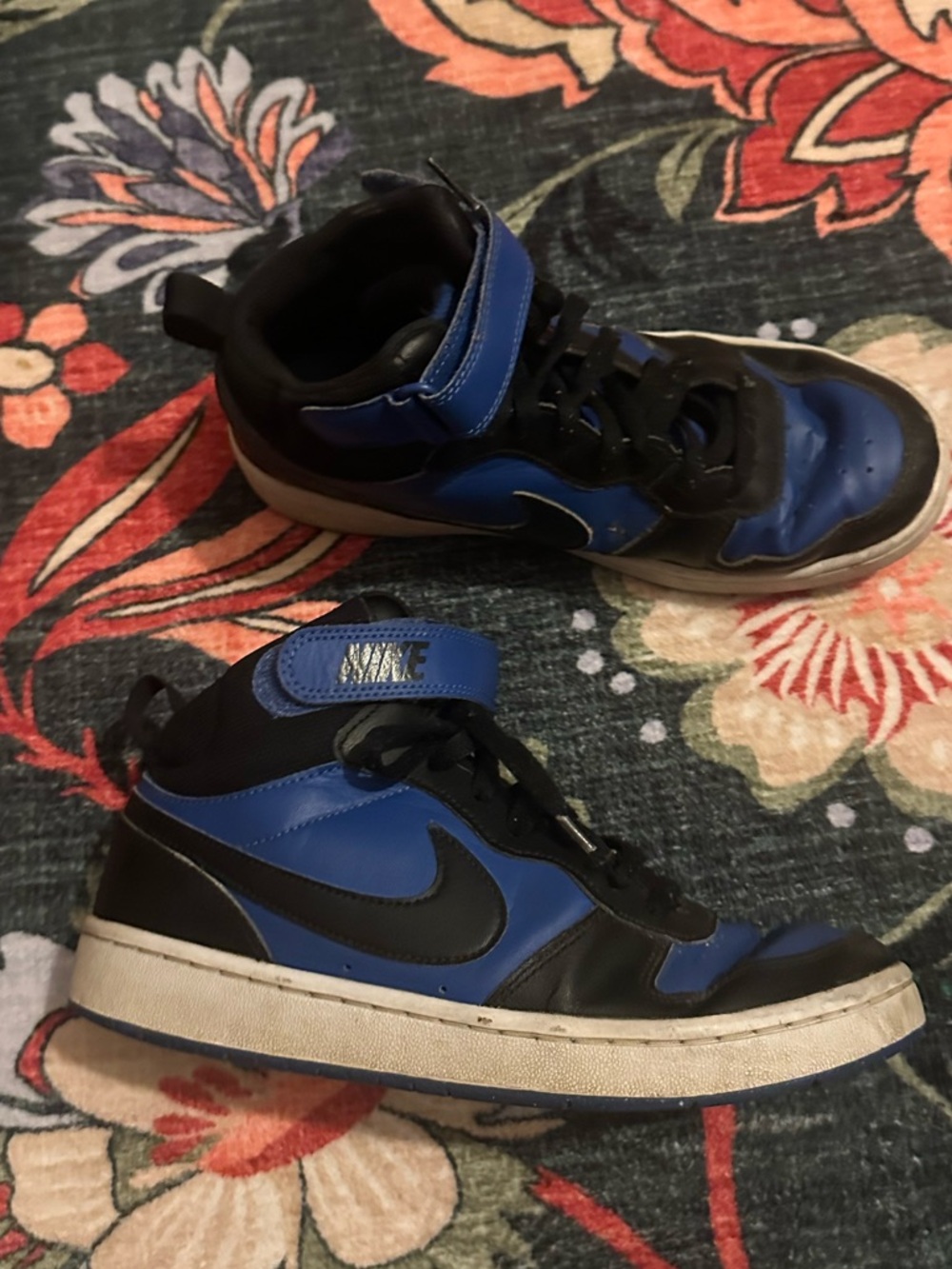 Nike Court Borough Mid 2 Blue Black High Top Sneakers Sz 7Y Women’s 8.5 👟